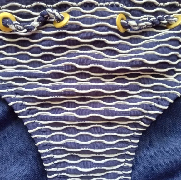 JESSICA SIMPSON Set Tankinki Swimsuit Navy White Two Pieces - Picture 6 of 11